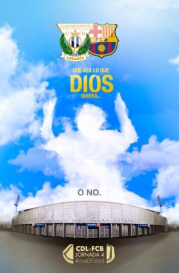 Cartel online para el encuentro Leganés-Barcelona