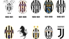 La evolución del escudo del Juventus y 19 clubes más de Europa