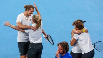 Alexander Zverev celebra la victoria de Alemania en la United Cup.