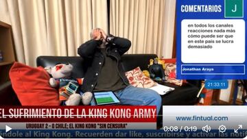 Esta reacción de Guarello después del 3-0 de Uruguay a Chile representa a todos y se transforma en viral al instante