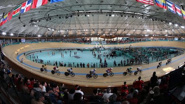 SANTIAGO, CHILE Ð OCT 26 : Omnium femenino puntos del Ciclismo de Pista durante los Juegos Panamericanos 2023 en el Velodromo del Parque Pealolen, el 26 de octubre de 2023 en Santiago, Chile./ women's Omnium Points during the 2023 Pan American Games in the Velodrome in Parque Pealolen, on October 26, 2023 in Santiago, Chile
Foto de Javier Salvo/Santiago 2023 via Photosport