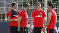 Torres, durante el entrenamiento de ayer.