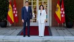 El presidente del Gobierno, Pedro Sánchez, y la presidenta de la Comunidad de Madrid, Isabel Díaz Ayuso