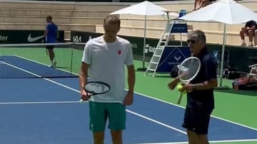 Alexander Zverev y Toni Nadal.