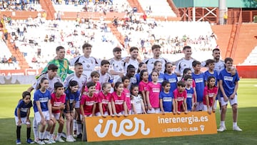 El once inicial del Albacete en el Carlos Belmonte.