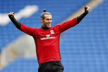 Wales' Gareth Bale during training