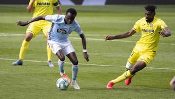 Pione Sisto conduce el bal&oacute;n durante el partido contra el Villarreal.
 
 