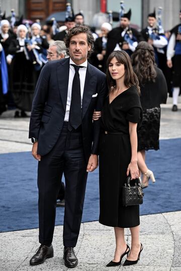 Feliciano López and Sandra Gago a su llegada a la entrega de los Premios Princesa de Asturias 2024.