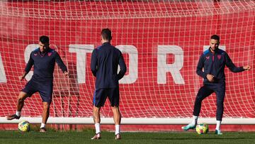 En Nesyri, en el entrenamiento de ayer.