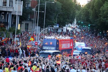 15/07/24 RECORRIDO DEL AUTOBUS DE LA SELECCION ESPAÑOLA DE FUTBOL POR LAS CALLES DE MADRID


