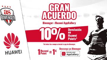 ¡10% de devolución en HUAWEI Points con tus compras en Biwenger!