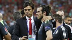 Chris Coleman y Gareth Bale.