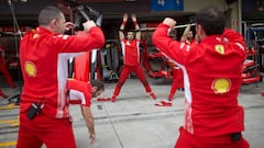 Miembros de Ferrari en el GP de Brasil 2018.