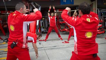 Miembros de Ferrari en el GP de Brasil 2018.