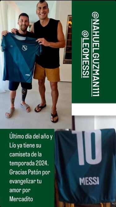 Nahuel Guzmán le regala a Messi la camiseta del club de su infancia