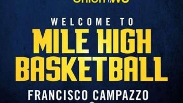 El cartel de presentación de Facundo Campazzo con Denver Nuggets.