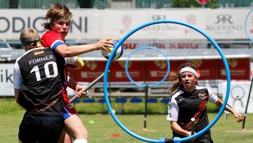Teams of Germany and Norway compete in the second ever Quidditch World Cup in Florence, Italy June 30, 2018. Picture taken June 30, 2018. REUTERS/Tony Gentile