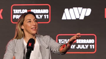 Jennifer Miranda en la rueda de prensa en el Madison Square Garden.