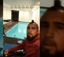 El descanso 'reggaetonero' de Vidal tras el entrenamiento