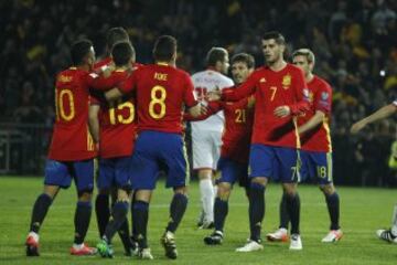 Velkovski, en propia puerta, marcó el 1-0. Morata.