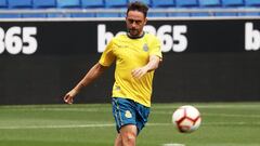 Sergio Garc&iacute;a entrenando con el Espanyol.