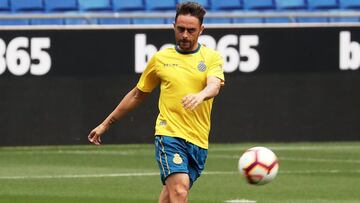 Sergio García entrenando con el Espanyol.