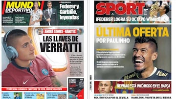 Portadas de los diarios Sport y Mundo Deportivo del d&iacute;a 17 de julio de 2017.