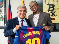 Laporta y Lamine, con el '10'.