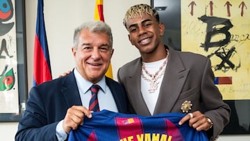 Laporta y Lamine, con el '10'.