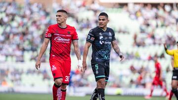 during the 8th round match between Santos and Atlas as part of the Liga BBVA MX, Torneo Clausura 2025 at TSM Corona Stadium, on February 23, 2025 in Torreon, Coahuila, Mexico.