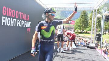 Alejandro Valverde, en la salida de la 17ª etapa.