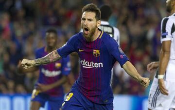 Messi, jugador del Barcelona, celebra un gol.