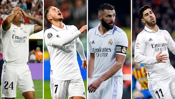 El Real Madrid se ahorra en dos d¨ªas casi 77M€ con la marcha de Benzema, Asensio, Mariano y Hazard