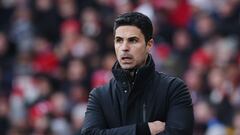 London (United Kingdom), 20/01/2024.- Arsenal manager Mikel Arteta follows the English Premier League soccer match between Arsenal FC and Crystal Palace FC at the Emirates Stadium in London, Britain, 20 January 2024. (Reino Unido, Londres) EFE/EPA/ANDY RAIN EDITORIAL USE ONLY. No use with unauthorized audio, video, data, fixture lists, club/league logos, 'live' services or NFTs. Online in-match use limited to 120 images, no video emulation. No use in betting, games or single club/league/player publications.
