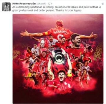 Los futbolistas homenajean a Steven Gerrard