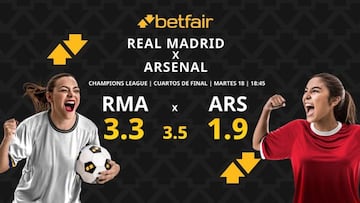 Real Madrid CF vs. Arsenal FC: horario, dónde ver, pronósticos y cuadro