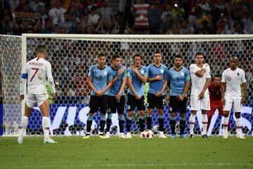 Cristiano Ronaldo en el lanzamiento de una falta directa.