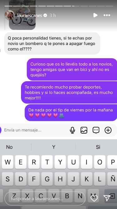Laura Escanes estalla como nunca ante las cr¨ªticas sobre su relaci¨®n: ¡°Quien no quiera verlo, que ladre¡±