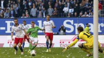 Así marcó De Bruyne el segundo gol del Wolfsburgo.