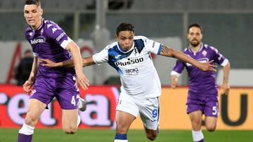 Luis Muriel durante un partido con Atalanta.