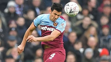 Fabián Balbuena, con el West Ham.