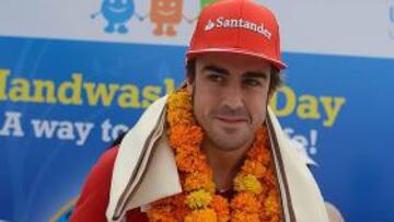 <b>RECIBIMIENTO. </b>La India acogió con cariño a Alonso y a los pilotos que disputan el Mundial.