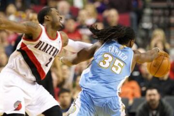 Wesley Matthews (Portland Trail Blazers) hace falta a Kenneth Faried (Denver Nuggets).