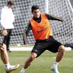 James entrena con el Madrid que recupera cinco jugadores
