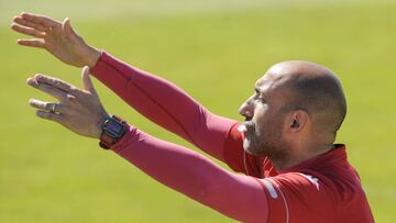 Abelardo durante un entrenamiento.