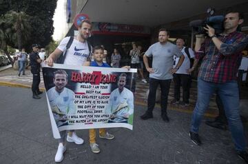 Harry Kane with an England fan in Seville