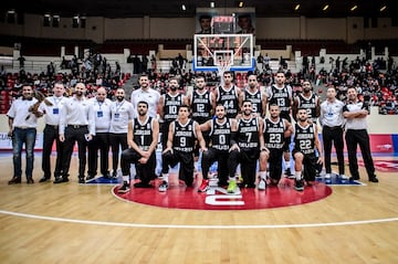 El equipo de Jordania antes del comienzo del encuentro. 