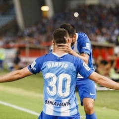 Munir y Harper dan alegría y el liderato al Málaga