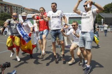 Las fan zone de Real Madrid y Atlético estuvieron muy animadas