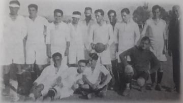 Alineación del Real Madrid en el amistoso contra el Atlético que disputó en Tetuán (Protectorado Español de Marruecos) el 9 de octubre de 1928.